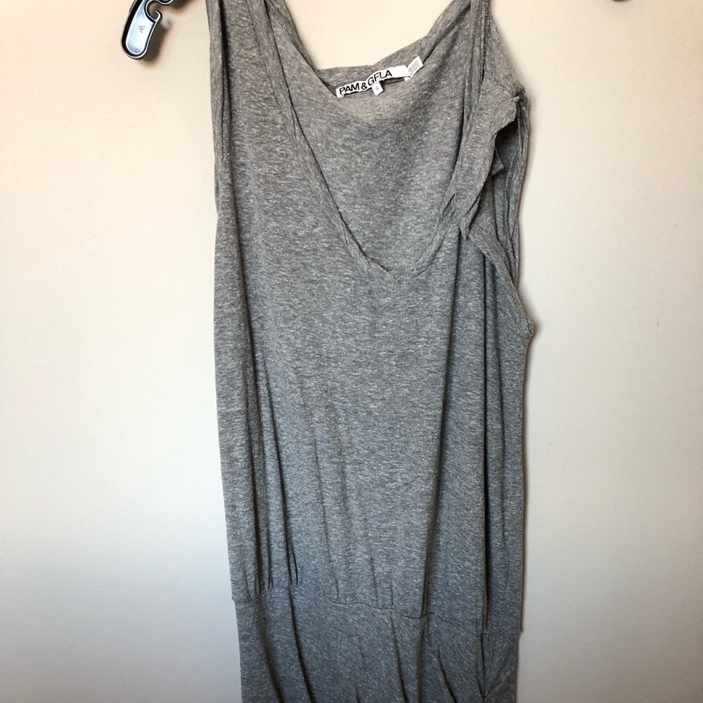 Pam & Gela Dress, gathered side, ripped neckline